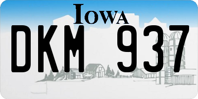 IA license plate DKM937