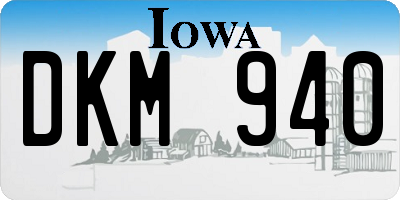 IA license plate DKM940