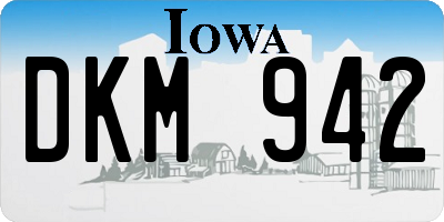 IA license plate DKM942