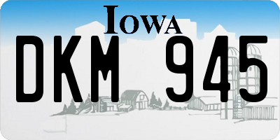 IA license plate DKM945