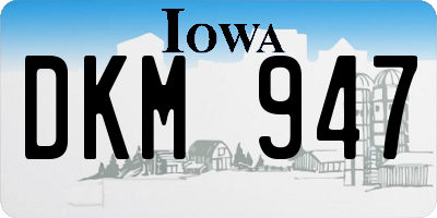 IA license plate DKM947