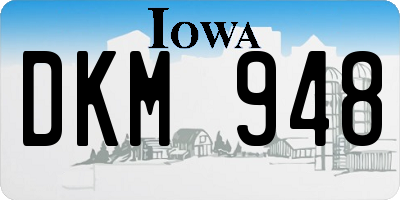 IA license plate DKM948