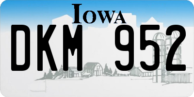 IA license plate DKM952