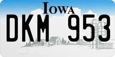 IA license plate DKM953