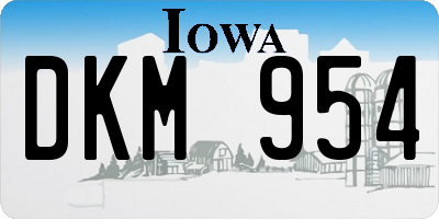 IA license plate DKM954