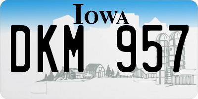 IA license plate DKM957