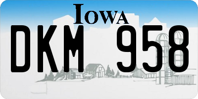 IA license plate DKM958