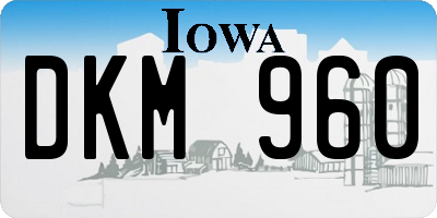 IA license plate DKM960