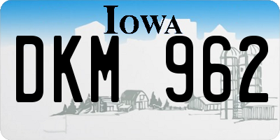 IA license plate DKM962