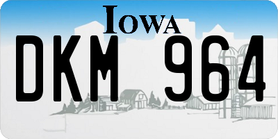 IA license plate DKM964
