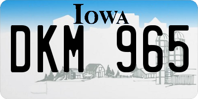 IA license plate DKM965