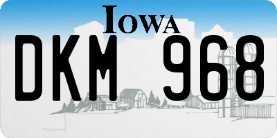 IA license plate DKM968