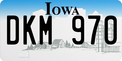 IA license plate DKM970