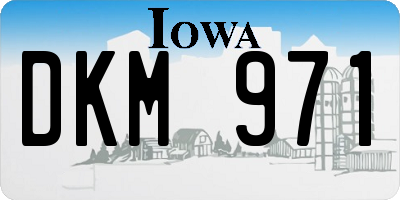 IA license plate DKM971