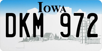 IA license plate DKM972
