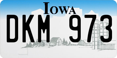 IA license plate DKM973