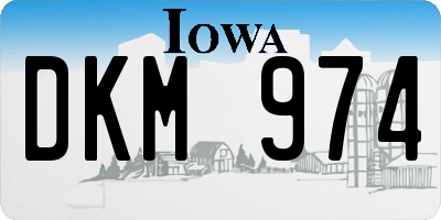 IA license plate DKM974