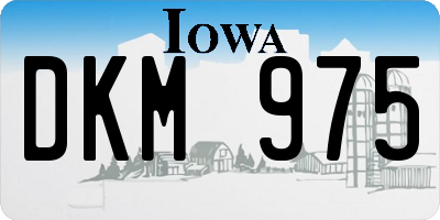 IA license plate DKM975