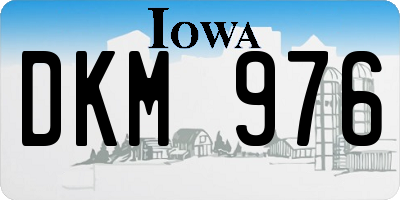 IA license plate DKM976