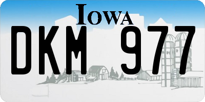 IA license plate DKM977