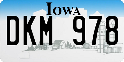 IA license plate DKM978