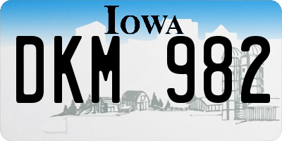IA license plate DKM982