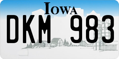 IA license plate DKM983