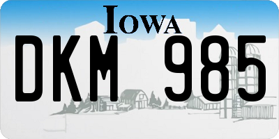 IA license plate DKM985