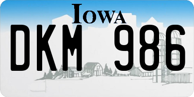 IA license plate DKM986