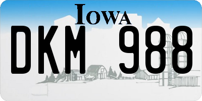 IA license plate DKM988