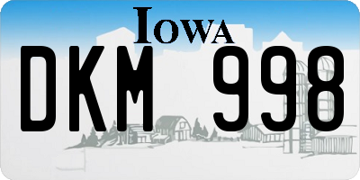 IA license plate DKM998