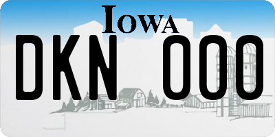IA license plate DKN000