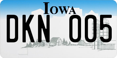 IA license plate DKN005