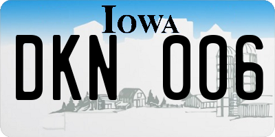 IA license plate DKN006