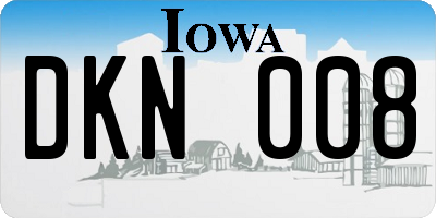 IA license plate DKN008