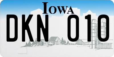 IA license plate DKN010