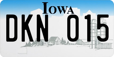 IA license plate DKN015