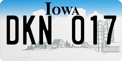 IA license plate DKN017
