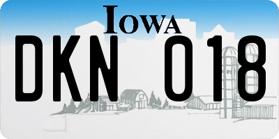 IA license plate DKN018