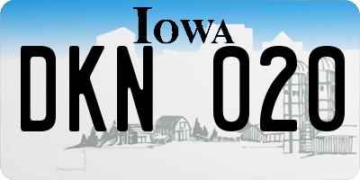 IA license plate DKN020