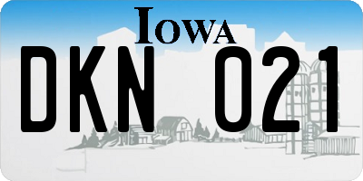 IA license plate DKN021