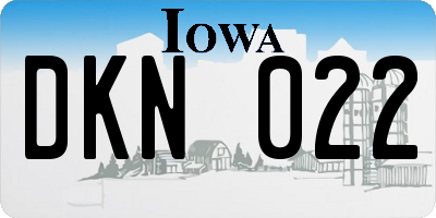 IA license plate DKN022
