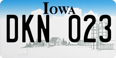 IA license plate DKN023