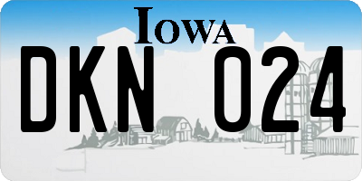 IA license plate DKN024