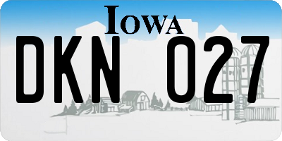 IA license plate DKN027