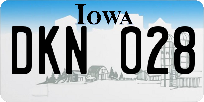IA license plate DKN028