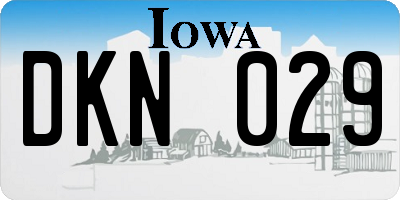 IA license plate DKN029