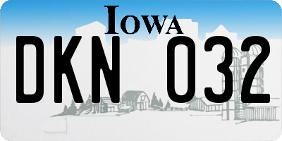 IA license plate DKN032