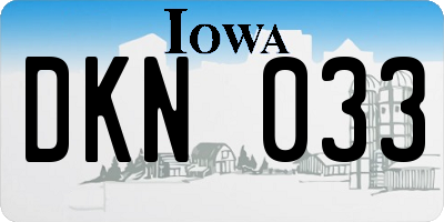 IA license plate DKN033