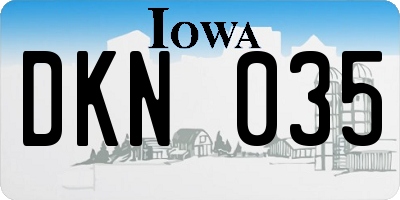 IA license plate DKN035
